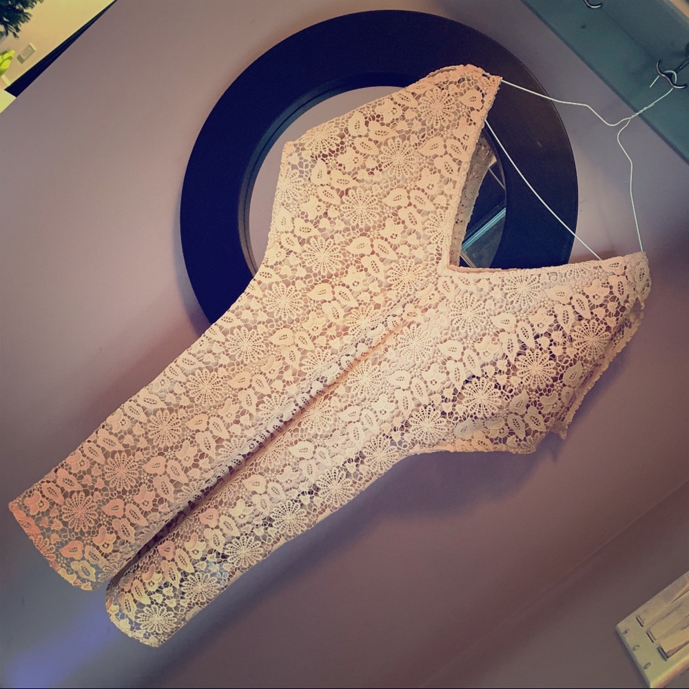 Beautiful pink cream lace/macramé ZARA dress